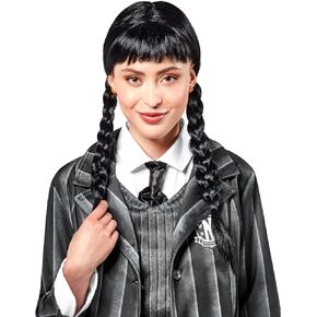 Rubie's Women's Wednesday TV Show Wednesday Costume Wig, As Shown, One Size