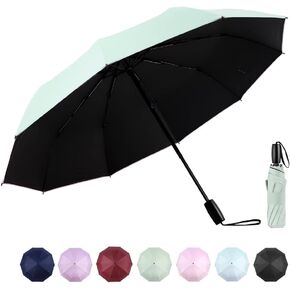SoulRain 46" Travel Sun & rain Umbrella, Lightweight Windproof Umbrella, Portable Lightweight Compact Parasol with 95% UV Protection for women and men