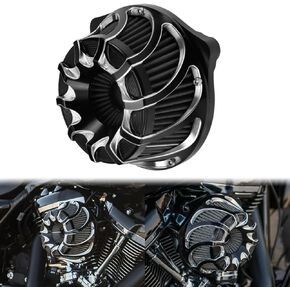 Motorcyle Air Cleaner Filter Kits Turbine Intake CNC Fit for Harley M8 Softail 2018-2023 M8 Touring 2017-2023 M8 Trike 2017-2023 Black