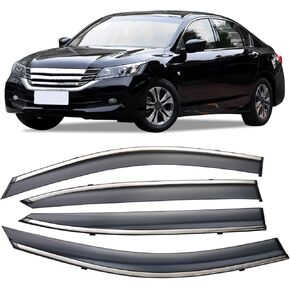 Rain Guards Designed for Accord 2014-2017 Sedan,Smoke Tint Trim Outside Sun Deflector Rain Guard Door Visor 94535（4 pcs）