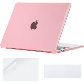 جراب COATIT لجهاز MacBook Air 13.6 بوصة M3 A3113 2024 M2 2022 إصدار A2681، لجهاز MacBook Air 13 بوصة M2 M3 وغطاء لوحة مفاتيح وواقي شاشة، وردي كريستالي in Kuwait