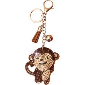 Popfizzy Rhinestone Keychains for Women and Girls, Bling Backpack Keyring, Cute Purse Charms, Cool Key Fob, Fun Keychain Gift