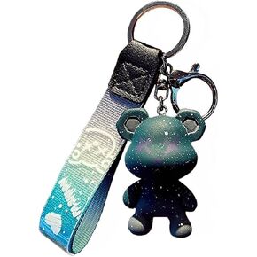 Cute Bear Keychain, Cartoon Bear Key Ring Bag Pendant Wristband, Suitable for Car Key Backpack Accessories