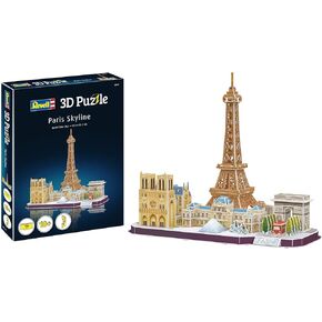 Revell Paris Skyline 3D Puzzles for Adults and Kids Ages 10 Years and up Arts Crafts Building - Eiffel Tower, Notre Dame, Louvre, Arc de Triomphe - 114 Pieces