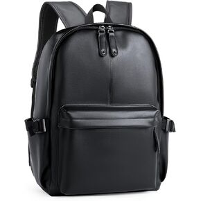 Leather Backpack for Men Black Large Backpack Fit 15.6inch Laptop Rucksack Waterproof for Work Commute Casual Daypack College