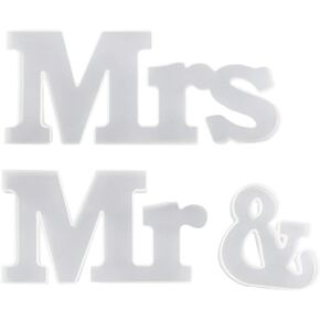 HEALLILY Mr Mrs Resin Mold Silicone Word Sign Epoxy Casting Moulds for DIY Resin Project Wedding Table Decor