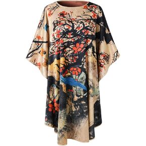 Ledamon Women's Short Robe Bathrobe Nightgown Pajama Sleepwear for Women -Classic Batwing Sleeved