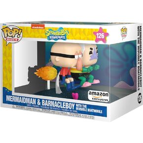 Funko POP Rides Deluxe: Spongebob Squarepants - Mermaid Man & Barnacle Boy with Invisible Car - Collectable Vinyl Figure - Gift Idea - Official Merchandise - for Kids & Adults