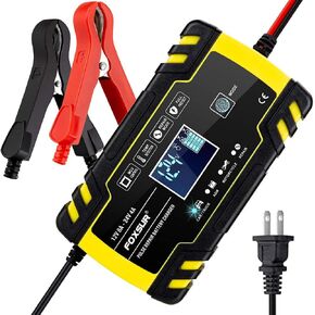 Car Battery Charger 12V/8A 24V/4A Automatic Smart Battery Charger/Maintainer Trickle Charger with LCD Screen Pulse Repair Charger Pack for Car Truck Motorcycle Lawn Mower Boat etc
