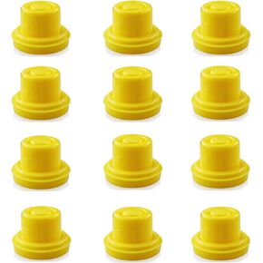 Blitz Gas Can Spout Cap, Yellow - Universal Replacement with Venting for 1 & 2 Gallon Gasoline Can, Pack of 12
