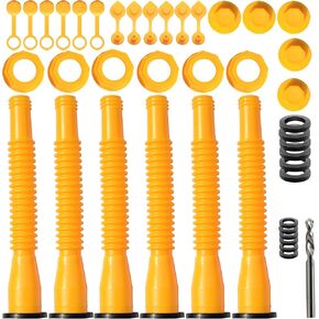 Yellow Gas Can Nozzle - 6-Pack Replacement Spouts for 1/2/5/10 Gal Fuel Cans
