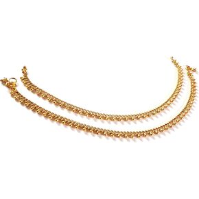 Daily use Metal Alloy(Panchaloha) Anklets for Women- Curb Chain with Fixed Beads