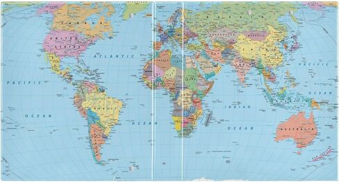 World Map 3 Ring 1.5 Inch Binder 2 Pack, School Supplies Binder for Girls Boys - Round Rings Binder for Letter A4 Size Paper, Decorative Hardcover Binder Organizer for Home School Office in Kuwait