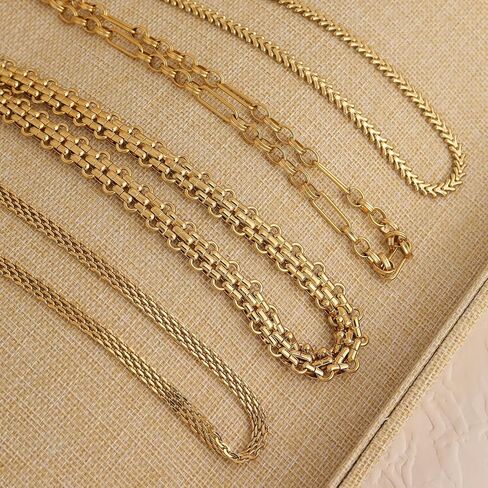 Jean Beau Gold Choker Necklace for Women, Simple 18K Gold Plated Adjustable Link Chain Prom Jewelry Gifts in Saudi Arabia