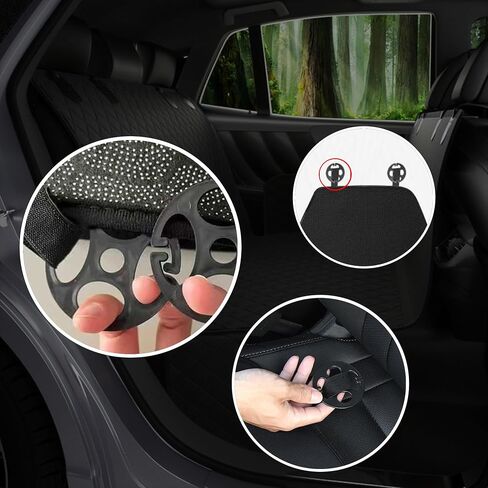 24Pcs Car Seat Cover Plum-Shaped Plastic Chuck, 24Pcs Metal Hook, Car Seat Cover Fasteners, Metal Hook for Reinforce Car Seat Cushions, Black in Saudi Arabia