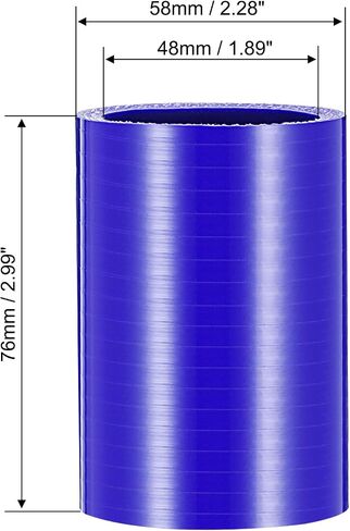 X AUTOHAUX 48mm 1.89" ID Universal Car Straight Silicone Coupler Pipe Replacement 76mm Blue in Saudi Arabia