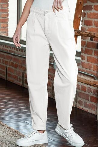 Astylish Womens High Waisted Baggy Jeans Boyfriend Cropped Loose Denim Pants in Saudi Arabia