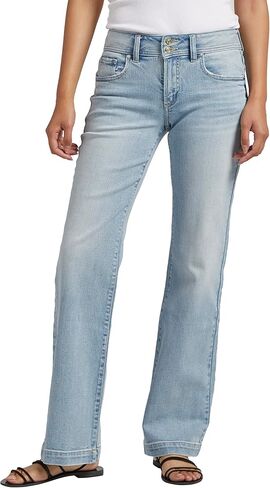 Silver Jeans Co. Women's Suki Mid Rise Curvy Fit Trouser Leg Jeans in Saudi Arabia
