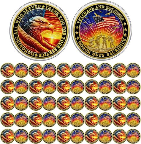CHURYUML 50Pcs Military Veterans Challenge Coins Bulk - Honoring All Who Served Thank You for Your Service Coin Military Gifts for Men Women Navy Army Thanksgiving Veterans Day Gift in Saudi Arabia