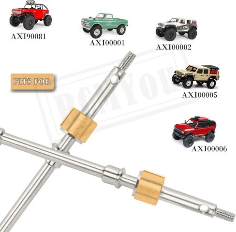 Front Drive Shaft Cvd Upgrades Parts for Axial 1-24 Scx24 Crawlers,2pcs RC Driveshaft CVD Axles #45 Steel Hop Ups,for RC Car Crawler #AXI90081,AXI00001,AXI00002,AXI00005,AXI00006 in Saudi Arabia