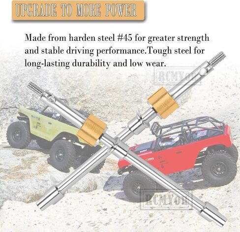 Front Drive Shaft Cvd Upgrades Parts for Axial 1-24 Scx24 Crawlers,2pcs RC Driveshaft CVD Axles #45 Steel Hop Ups,for RC Car Crawler #AXI90081,AXI00001,AXI00002,AXI00005,AXI00006 in Saudi Arabia