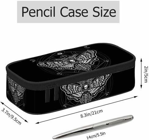 Black White Bats Pencil Case Halloween Bat Large Large Capacity Pen Pouch for School Student Office Adult Girl Boy in Saudi Arabia