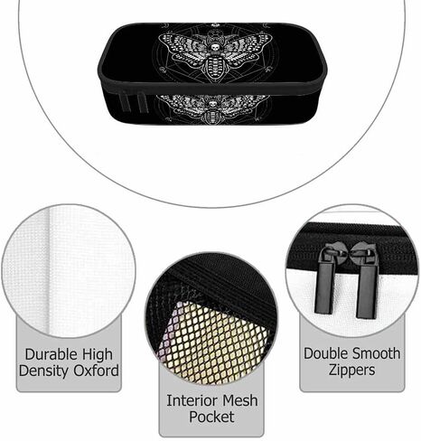 Black White Bats Pencil Case Halloween Bat Large Large Capacity Pen Pouch for School Student Office Adult Girl Boy in Saudi Arabia