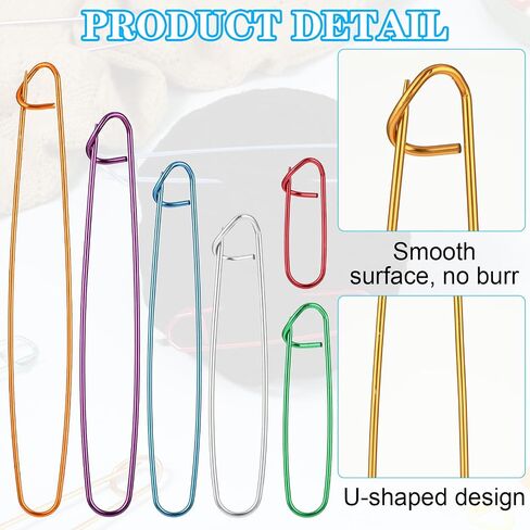 12 PCS Knitting Stitch Holder, 100Pcs Stitch Markers for Crocheting, Knitting Accessories Aluminum Yarn Holder Locking Stitches Markers Mix Color Knitting Crochet Markers in Saudi Arabia