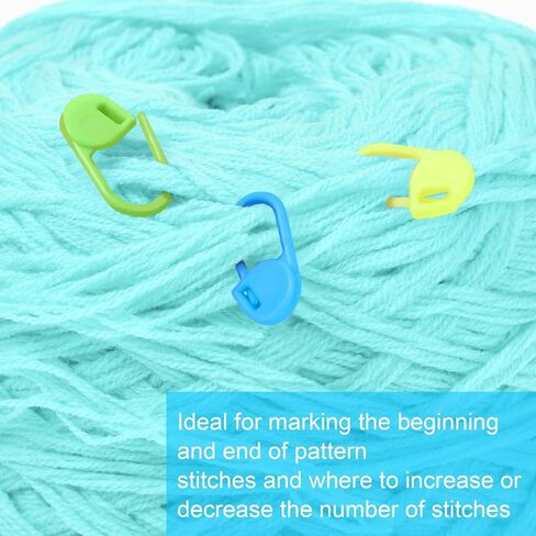 12 PCS Knitting Stitch Holder, 100Pcs Stitch Markers for Crocheting, Knitting Accessories Aluminum Yarn Holder Locking Stitches Markers Mix Color Knitting Crochet Markers in Saudi Arabia