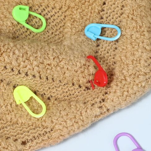 12 PCS Knitting Stitch Holder, 100Pcs Stitch Markers for Crocheting, Knitting Accessories Aluminum Yarn Holder Locking Stitches Markers Mix Color Knitting Crochet Markers in Saudi Arabia