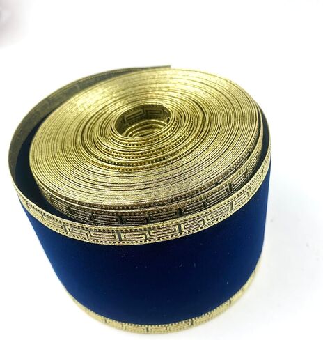 Heyiwell 10Yard Red Velvet Flocked Christmas Ribbon with Gold Wired Edge for Gift Wrapping,Hair Bows,Floral&DIY Crafts 75mm(2.5"Inch) in Kuwait
