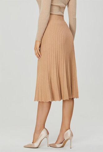 تنانير نسائية طويلة متماسكة بطيات، تنورة طويلة مرنة بخصر عالٍ لخريف وشتاء in Kuwait