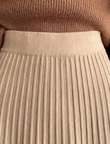 تنانير نسائية طويلة متماسكة بطيات، تنورة طويلة مرنة بخصر عالٍ لخريف وشتاء in Kuwait