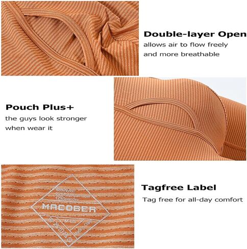 ZONBAILON Mens Underwear Stripe Moisture-Wicking Boxer Briefs in Kuwait