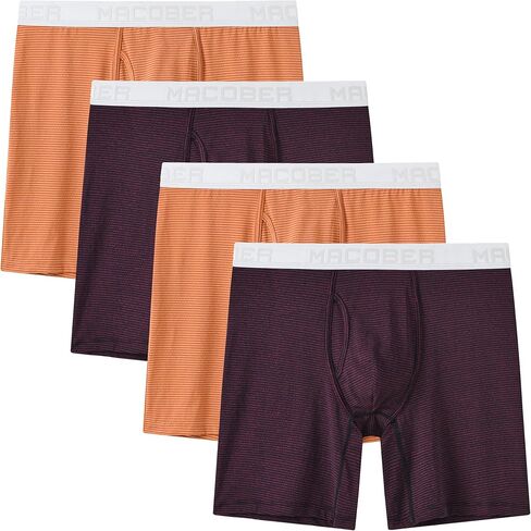 ZONBAILON Mens Underwear Stripe Moisture-Wicking Boxer Briefs in Kuwait