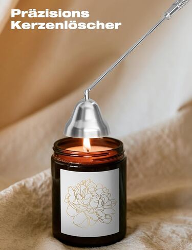 مجموعة إكسسوارات الشموع 5 في 1 من RONXS، قطاعة تشذيب فتيل الشموع، ولاعة كهربائية للشموع، طفاية شموع، غطاس فتيل، لوحة صينية تخزين لمحبي الشموع، هدية لها (أسود) in Kuwait