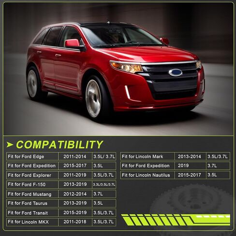 مجموعة سلسلة التوقيت 90738S مناسبة لسيارة Ford Edge Expedition Explorer F150 Taurus Transit Mustang Lincoln MKX Mark Nautilus Navigator 3.3L/3.5L/3.7L، استبدل AT4Z6L266B، AT4Z6K297B، AT4Z6K254A، AT4Z6B274A in Saudi Arabia