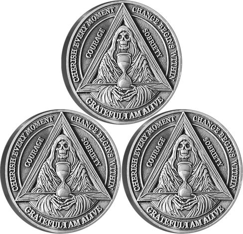 Serenity and Courage Sobriety Chip: Inspirational AA Medallion for Recovery and Reflection - Ideal Sobriety (Single Coin) in Kuwait