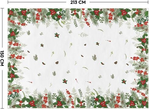 Artoid Mode Pines Holly Christmas Area Rug, Xmas Winter Home Decor Low-Profile Washable Area Rugs for Entryway Bedroom Living Room Laundry Room Indoor 5x7 Feet in Saudi Arabia