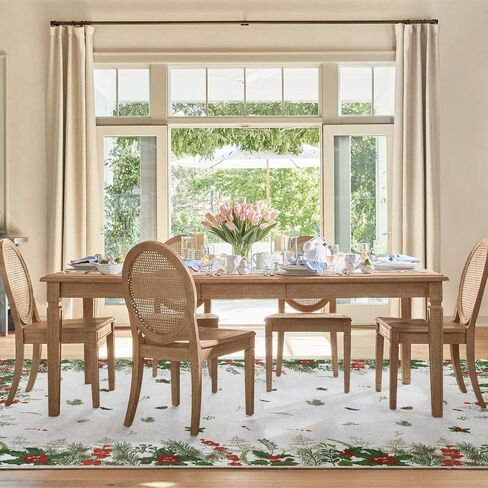 Artoid Mode Pines Holly Christmas Area Rug, Xmas Winter Home Decor Low-Profile Washable Area Rugs for Entryway Bedroom Living Room Laundry Room Indoor 5x7 Feet in Saudi Arabia