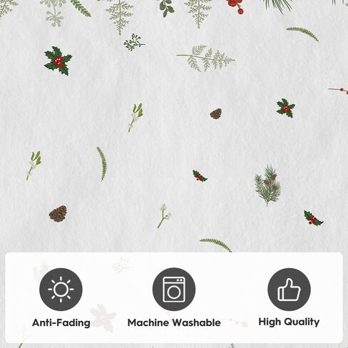 Artoid Mode Pines Holly Christmas Area Rug, Xmas Winter Home Decor Low-Profile Washable Area Rugs for Entryway Bedroom Living Room Laundry Room Indoor 5x7 Feet in Saudi Arabia