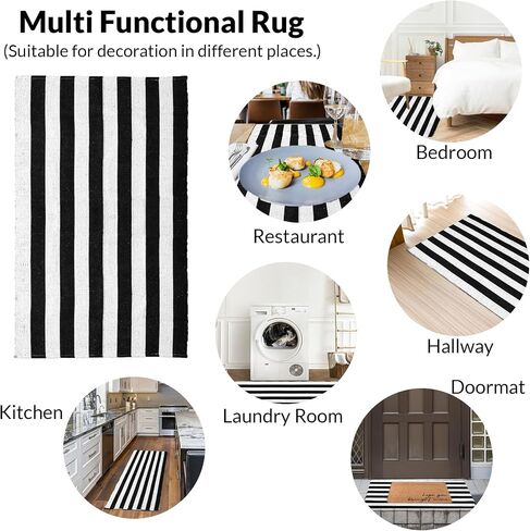 HOMEMONDE 3'x5' Buffalo Plaid Rug Washable Red and White Cotton Checked Area Rug Outdoor and Indoor for Living Room, Bedroom, Porch, Kitchen, Entryway in Saudi Arabia