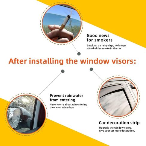 4 قطع متوافقة مع 2000-2004 Nissan Xterra Front+Rear Sun/Rain Guard خارج جبل أقنعة النافذة in Saudi Arabia