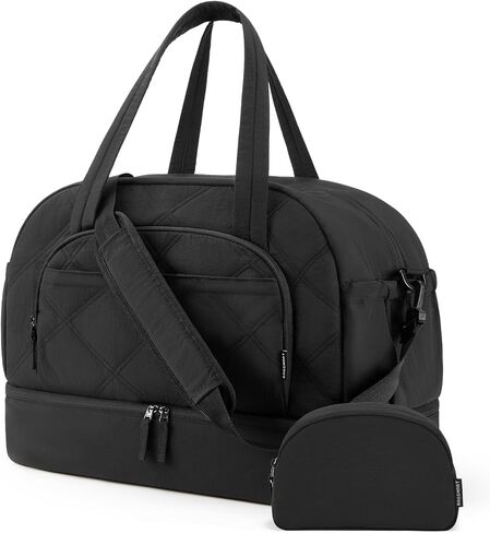 BAGSMART Gym Bag for Women, Duffle Bag for Travel with Shoe Compartment, Personalized Item Weekender Bags for Women, Large Carry on Overnight Travel Bag Duffel Bag for Sports, Hospital (Brown) in Saudi Arabia
