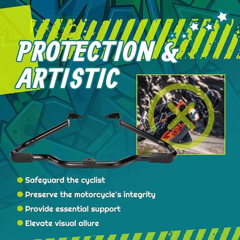 MoKitDora Dyna Engine Guard للطرق السريعة شارب تحطم بار 1.25 سم سمين لـ Harley Dyna Street Bob FXDB Fat Bob FXDF Low Rider FXDL Wide Glide FXDWG FXDC 2006-2017، كروم in Kuwait