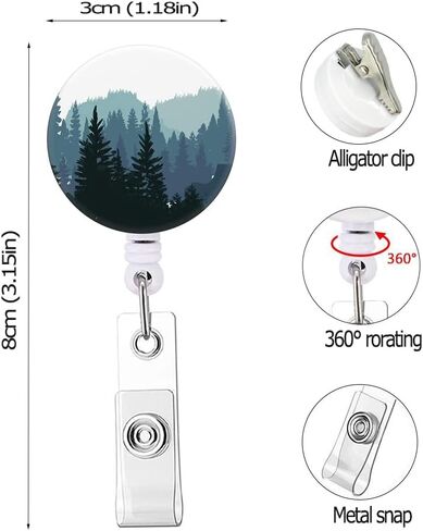 Badge Reel Cute Retractable Badge Holder with Alligator Clip, Nurse Name Decorative Badge Clip on ID Card Holders (Tree of Life) in Saudi Arabia