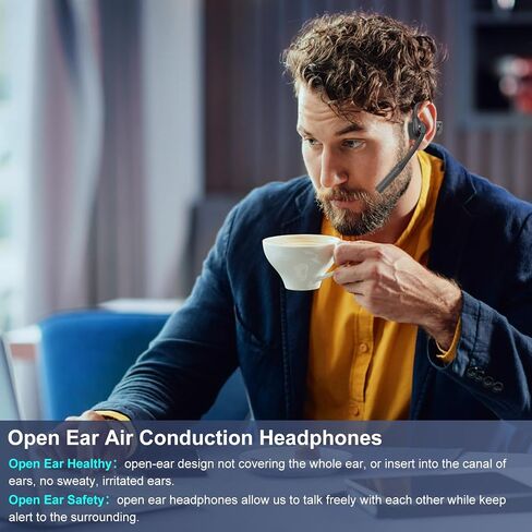 Trucker Bluetooth Headset, Open Ear Headphones with Detachable Noise Cancelling Mic, Wireless V5.3 Computer Headset with Boom Mic for Skype Zoom Face Time in Saudi Arabia