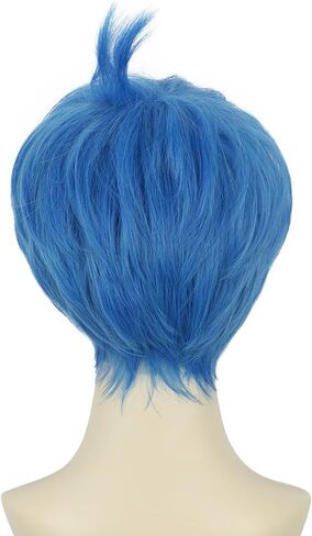 yuehong Short Blue Bangs Wig Girls Anime Wig Halloween Cosplay Costume Wig Heat Resistant Wig for Women(Adult) in Saudi Arabia