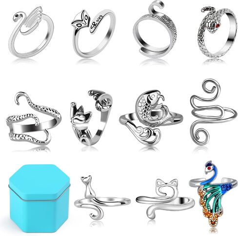11 Pcs Crochet Ring, Adjustable Knitting Tension Rings, Finger Loop, Cat Yarn Guide Knitting Thimble, Faster Knitting Crochet Accessories for Mother Grandma Gifts (11Pcs) in Kuwait