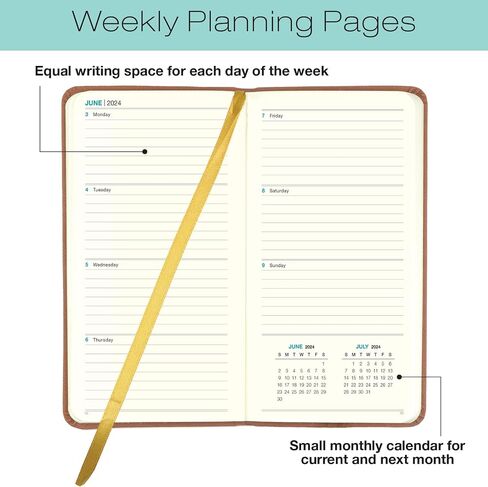 2025 Textured Cover Weekly Monthly Pocket Planner/Pocket Calendar, 4"x7": 14 Months (November 2024 - December 2025) / 2025 Calendar / 2025 Weekly Calendar/Weekly Planner Organizer (Blue) in Saudi Arabia
